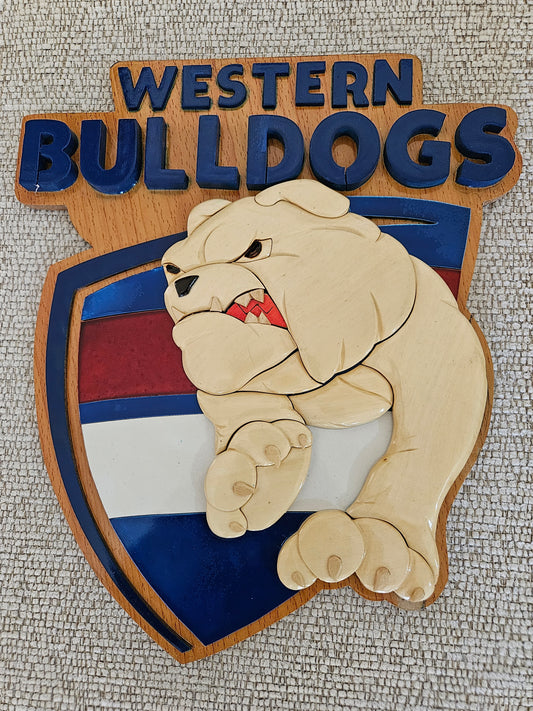 Western Bulldogs Wooden Wall Plaque